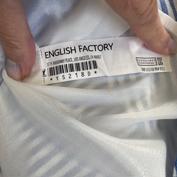 NWT English Factory Amelia Blue Stripe Tie Mini Dress Small - Picture 13 of 14